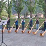 Cette semaine, le groupe d'Anniviers était en répétition sur les bords du lac de Géronde, en vue du séminaire de samedi